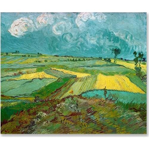 DIY 5D Diamond Painting Shaped Cross Stitch Rhinestone Embroidery Suit Home Wall Decoration Wheat Fields Auvers Under Cloud Sky