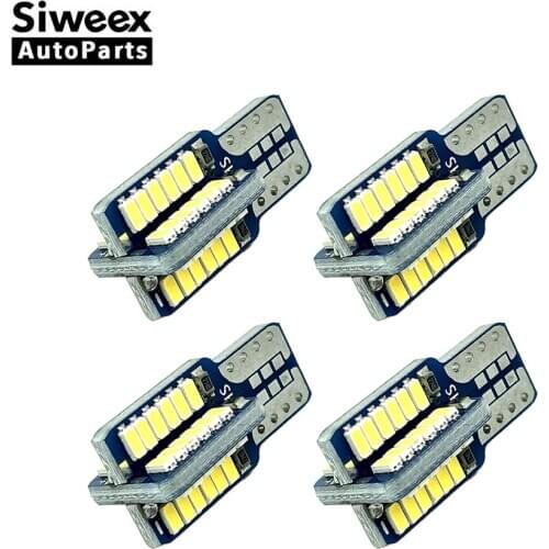4 Pcs T10 48 3014 SMD W5W 168 192 Car LED Bulbs License Plate Lights Door Reading Dome Lamp Interior Light White DC 12V