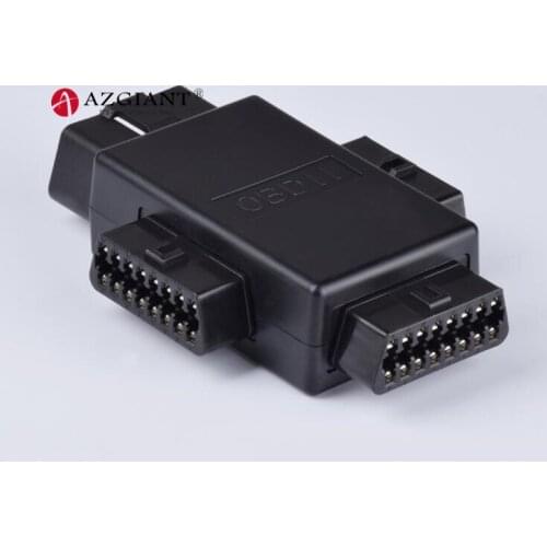 AZGIANT High Quality Car OBD2 One Split Third Male Connector Female Wiring 16Pin Plug OBDII Socket