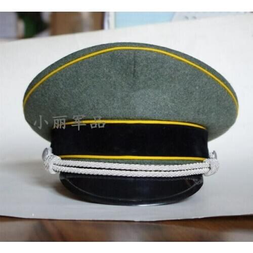 Free Shipping WW2 German Elite Military Army Officers Visor Hat Woolen Cap metal Cord armyshop2008