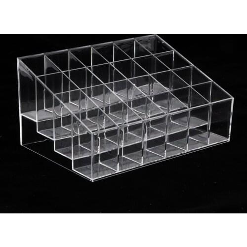 24 Slots Lipstick Holder Display Cosmetic Organizer Makeup Case Box Stand
