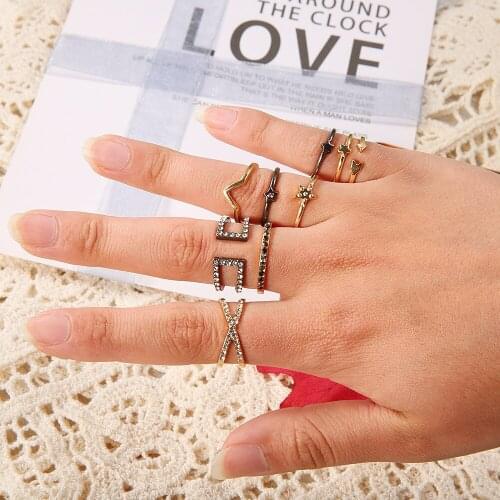 Duobeiduo Rings With Crystals