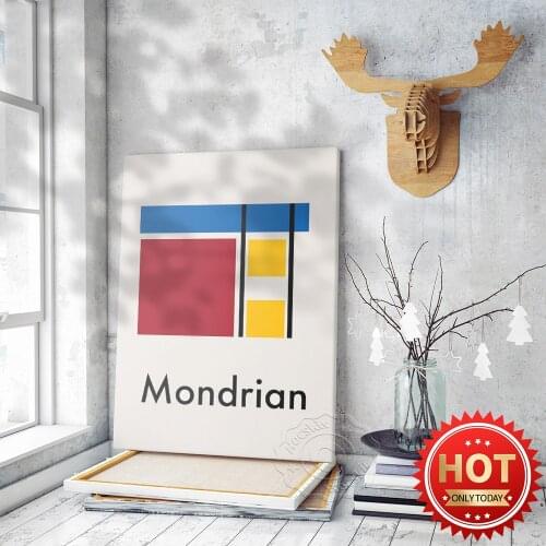 Geometry Art Mondrian Poster, Piet Mondrian Poster, Line Wall Art, Modern Art Prints, Exhibition Print, Museum Wall Stickers