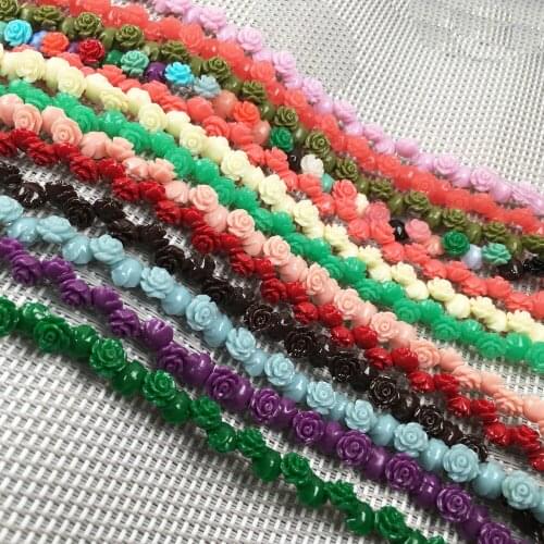 Synthetic Coral engraving Flower shape Punch loose beads isolation bead for Jewelry making DIY necklace bracelet accessories