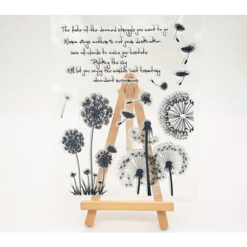 Kawaii Dandelion Transparent Clear Silicone Stamp Seal DIY Scrapbooking Stencil Coloring Embossing Decor Office School Supplies