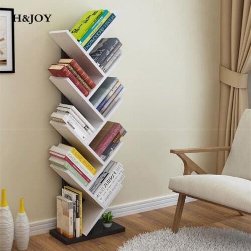 Tree Shape Bookshelf Floor Standing Bookcase Wooden Shelf for Living Room Office Bookshelf Floor Tree-Shaped Creative Book