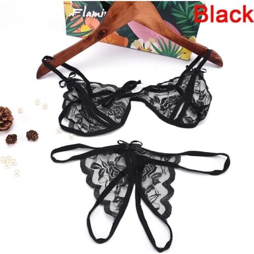 Women Push Up Transparent Bralette Sets Lingerie Underwear Brassiere Ladies Panties Ultrathin Sexy Lace Bra Set