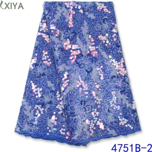 Sky Blue Nigerian Sequence Lace Guipure Cord Lace Fabric High Quality African Sequin Lace Fabric for Wedding Party NI5597