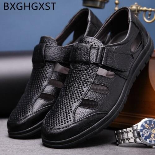 Summer Sandals Men Dress Shoes Luxury Sandals Men Casual Shoes Formal Dresses Office Shoes Mens Sandals Genuine Leather Zapatos