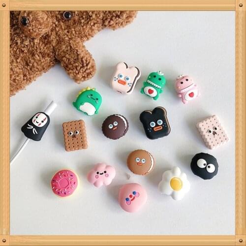 Bites Cute Cartoon Organizer USB Data Line Management Charging Cable de Protector Cargador Winder ochrona na kabel Cord Holder