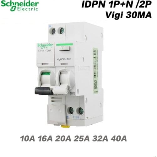 Schneider electric idpna 2p ac 10/16/20/25/32/40A ma mini exhaust circuit breaker protection device from the current residual