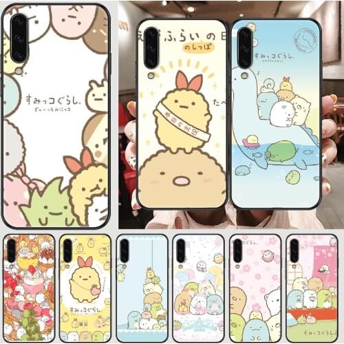 Cartoon Sumikko Gurashi Phone case For Samsung Galaxy A 3 5 7 8 10 20 21 30 40 50 51 70 71 E S 2016 2018 4G black pretty funda