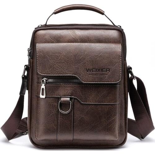 TopFight Brand Men Shoulder Bag for 10.4 inches Ipad PU Leather Crossbody Bag Handbag Messenger Bag Short Trip Pack For Male