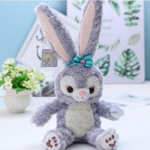 Disney Stellalou Soft Stuffed Plush Cartoon Animal Rabbit Electric Singing Recording Learning To Speak Doll Toys For Kids Gift