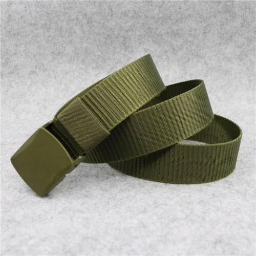 Nylon belt Mens outdoor tactical belt Plastic buckle hypoallergenic cloth belt