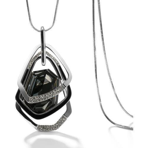 Dominated New Arrival Women Pendant Necklaces Section Crystal Long Necklace