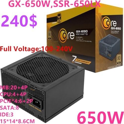 New PSU For SeaSonic ATX 80plus Gold Full Module 550W/650W Power Supply CORE GX-550W SSR-550LX CORE GX-650W SSR-650LX