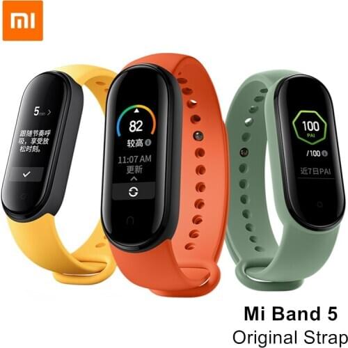 Original Xiaomi Mi Band 5 Strap Pink Limited Green Bracelet Compatible with Mi Smart Band 5 NFC