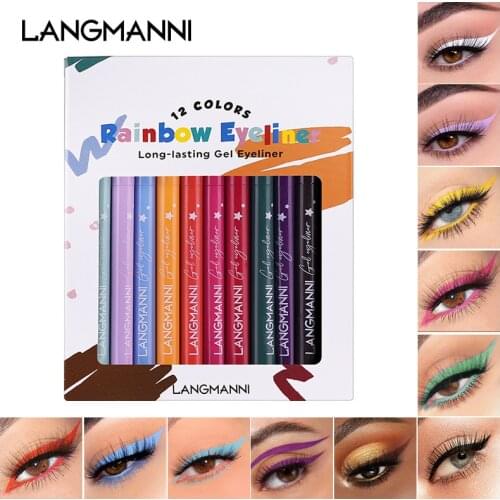 12-color Eyeliner Set Hold Makeup Without Smudging Matte Color Eyeliner Set Eyeliner Pencil Waterproof Quick Dry Eyeliner TSLM1