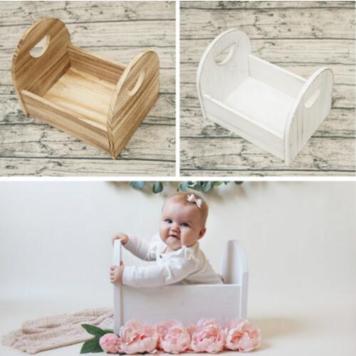 Newborn Photography Props Wooden Mini Photo Bed Infant Photo Shoot Props Do Old Baby Shoot Accessories White Posing Container