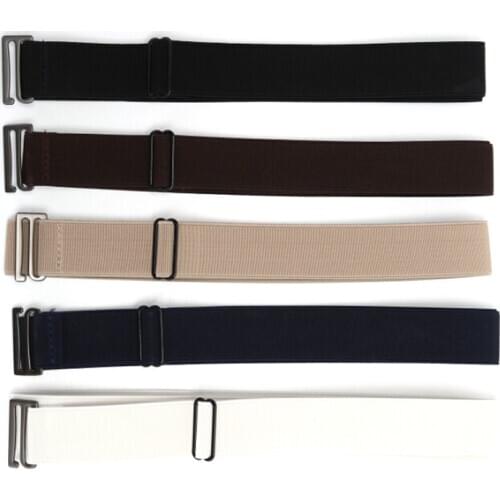 1PCS Comfortable Elastic Belt For Women Men Invisible Belt Buckle Plastic Adjustable No Show Web Belt For Jeans