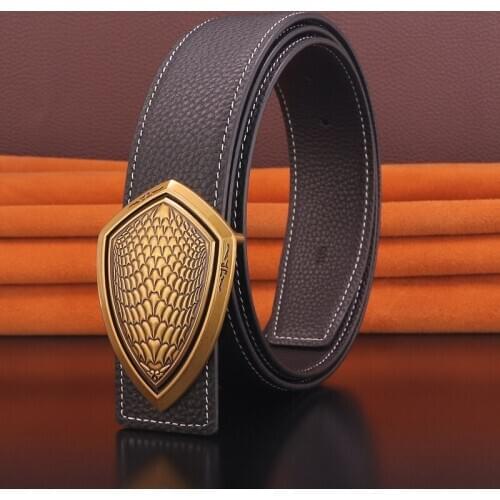 Chinese Style 3.8cm buckle fashion belt men designer genuine leather luxury Waist Strap High Quality popular ceinture homme