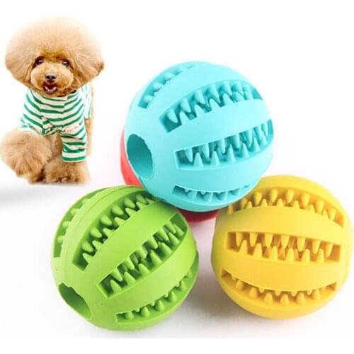 Rubber Ball Chew Treat Dispensing Holder Pet Dog Puppy Cat Toy Training Dental Tooth Cleaning Ball of Food Funny Interactive