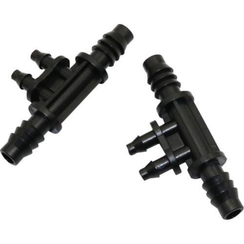 Barbed 8/11mm To 4/7mm Hose Connectors Four-Way Garden Water Splitters Gardening Water Irrigation Fittings 10 Pcs