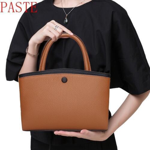 Paste Genuine leather messenger bags handbags tote on sale