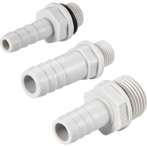 Uxcell 5pcs PVC Barb Hose Fitting Connector Adapter 1/8" 1/4" 3/8" 1/2" G Male Pipe Corrosion Resistance Strong Anti-aging