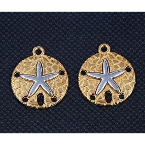 Vintage Gold /Silver /Copper Round Pentacle Alloy Charms Pendant Brand Jewelry For Bracelet Necklace Valentines Gift 10PCS Q890