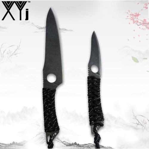 XYj Kitchen Cooking Tool Tactical Knife Stainless Steel Stone Washing Blade Light Weight Effortless Design Suit For Outdoor Camp