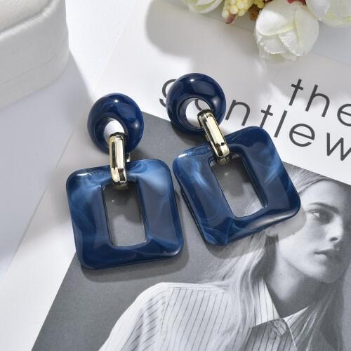 Popular Big Acetic Acid Drop Earrings For Women 2019 Resin Large Square Earrings Trendy Geometric Acrylic Jewelry Accessories