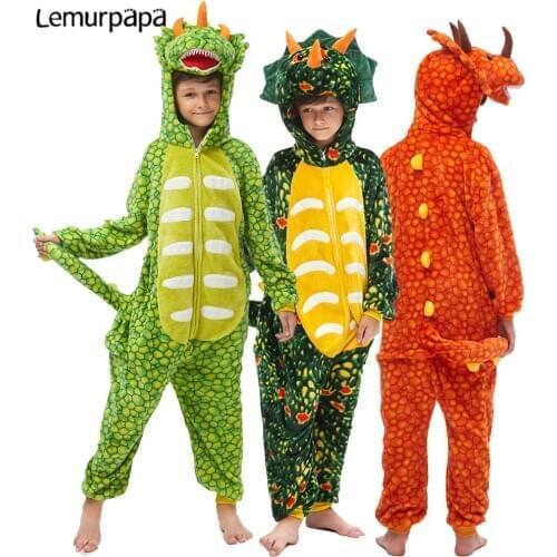 Animal Kigurumis Onesies For Kids Dinosaur Sleepwear Onesie Child Clothing Cartoon Cute Jumpsuit Cosplay Party Costume