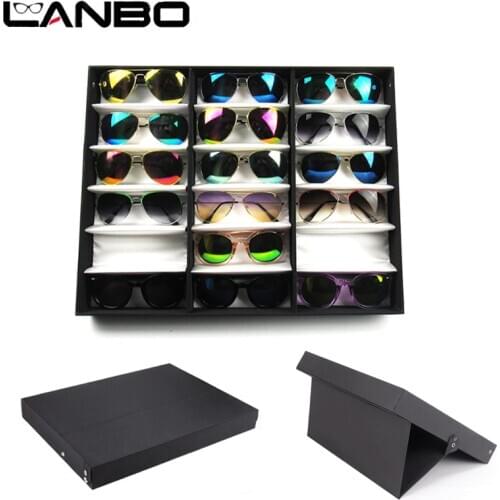 18 Slot Sun Glassess Display Stand Storage Box Home Organizer Case Tray Collector Sunglasses Display Case