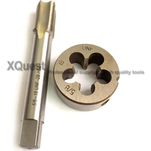 2pcs Unified Screw Left Hand tap die set unc 5/8 UNC5/8-11 5/8-11 UNC5/8 LH Fine thread taps round Dies UNF 5/8-18 UNF5/8-18