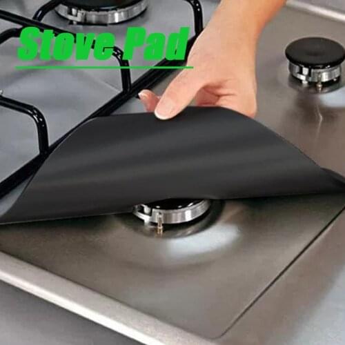 4pcs/set Gas Stove Protectors Clean Mat Pad Reusable Foil Cover Gas Stove Stovetop Protector For Kitchen Cookware Accessories
