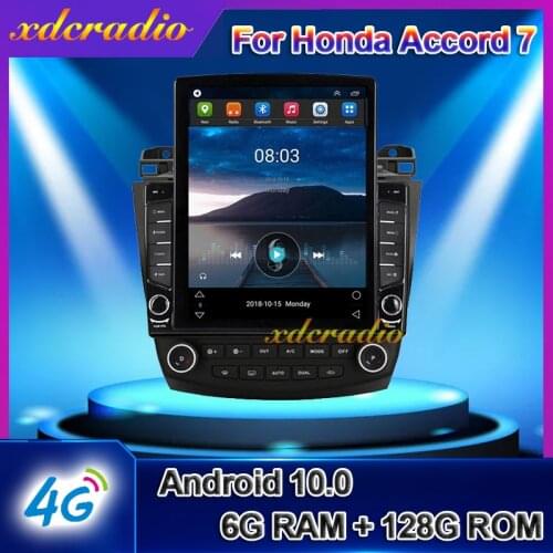Xdcradio 10.4 Inch Tesla Style Vertical Screen Android 10.0 Car Radio For Honda Accord 7 Automotivo Multimedia Player Navigation