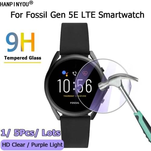 For Fossil Gen 5 LTE Smartwatch FTW60751F FTW40531F HD Clear / Anti Purple Light 2.5D Tempered Glass Guard Screen Protector Film