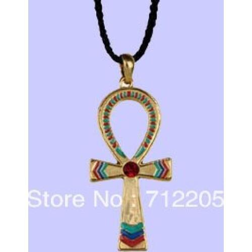 Fast selling good Egyptian Ankh cross leather cord necklace