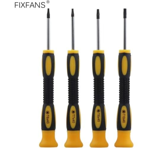 FIXFANS 4Pcs T6 T7 T8 T10 Torx Security Screwdriver Set for for Xbox One Xbox 360 PS3 PS4 Controller Repair Opening Tool Kit