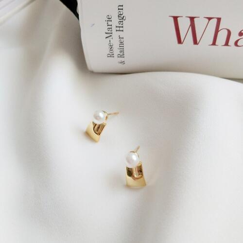 Hot Sale Real 925 Sterling Silver Stud Earrings For Women Statement Natural Freshwater Pearl Earring Party Gifts Fashion Jewelry