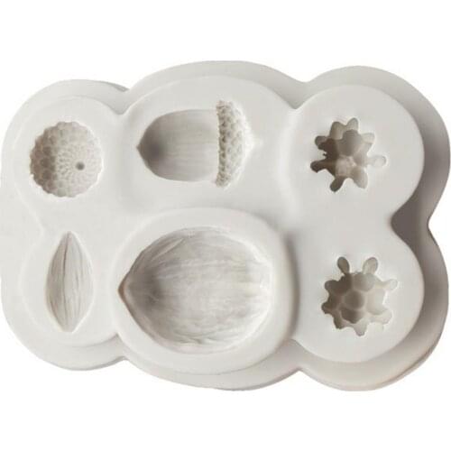 Walnut Pine Cone Nut Silicone Molds Christmas Fondant Cake Decorating Tools Cupcake Candy Clay Chocolate Cake Mould