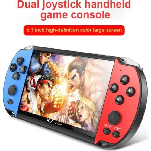 Retro Portable Mini Handheld X7 Plus Video Game Console 5.1 Inch LCD Kids Color Game Player 8Gb Double Rocker Game Machine New