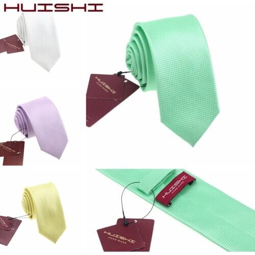 HUISHI Classic Mens Plaid Wedding Tie Casual Sweet Rainbow Suit Ties Male Skinny Slim Necktie Colourful Wedding Business Male