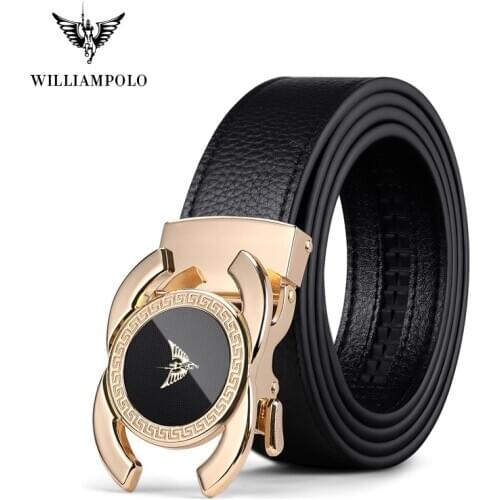 Full-grain leather Brand Belt Men Top Quality Genuine Luxury Leather Belts for Men Strap Male Metal Automatic Buckle