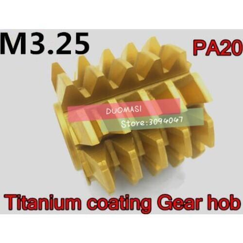 M3.25 modulus 75*65*27mm Inner hole PA 20 degrees HSS Titanium coating Gear hob Gear cutting tools Free shipping