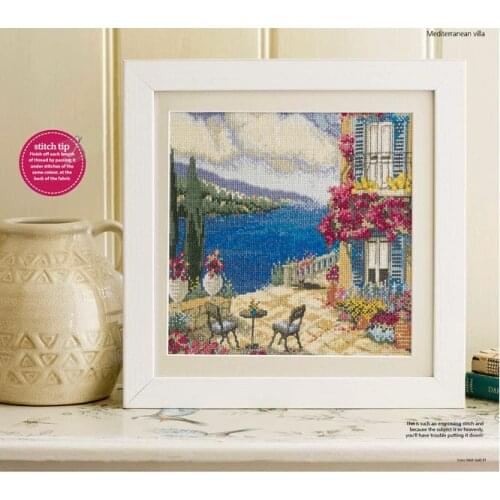 Embroidery Cross Stitch Kit Needlework DIY DMC Counted Cross Stitch Kits Midsummer Small Mediterranean Sea Side Villa 35-35