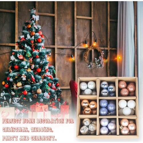 3cm/99pcs Christmas Ball Gift Box Set Christmas Tree Decoration Ball Hanging Party Home Baubles Ball Props Ornament