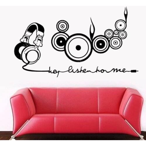 Party Headset Wall Sticker Rock Car Name Stickers Pub Ktv Decal Home Decoration Mural Band Decal